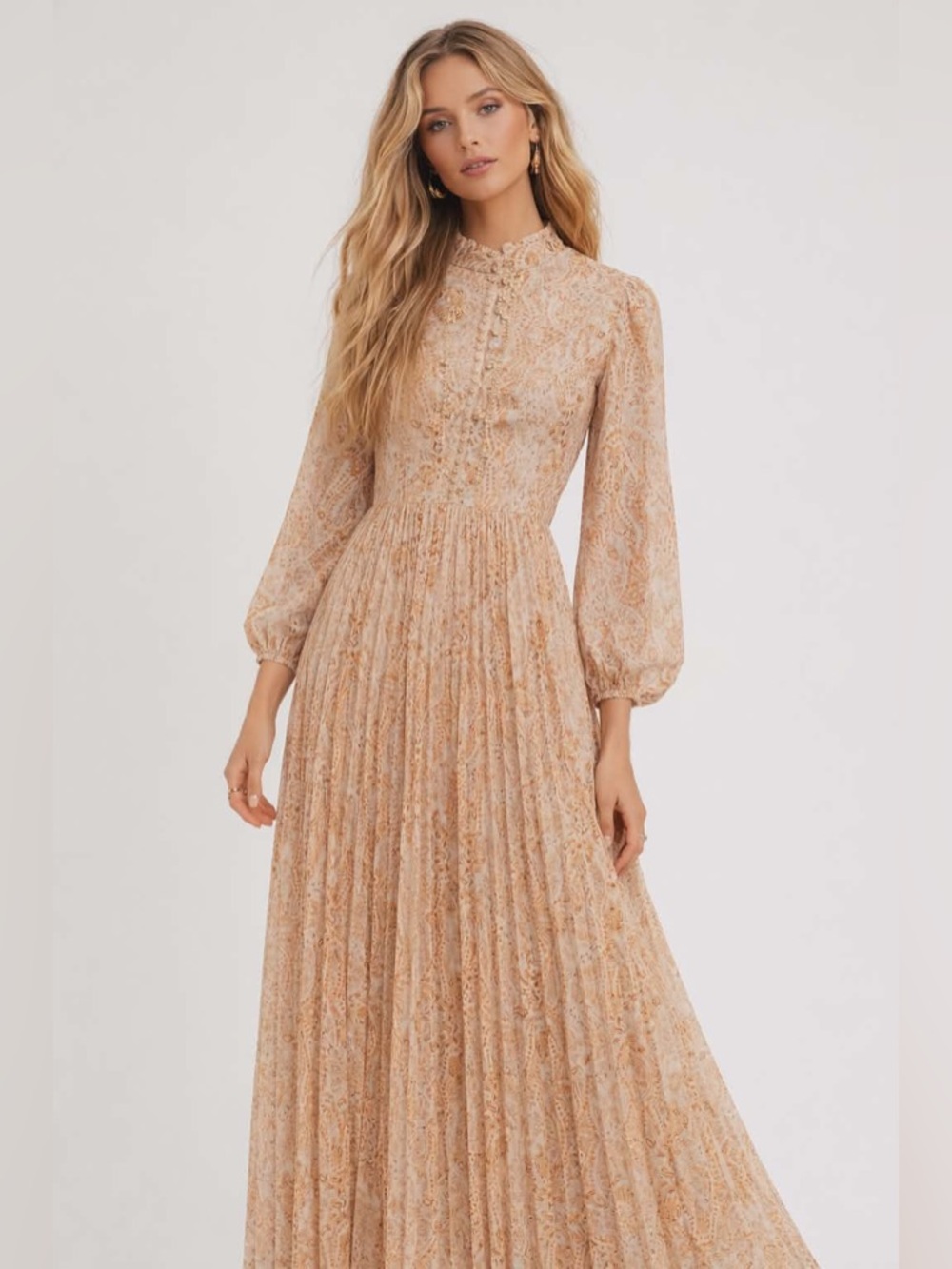 Bohemian Pleated  Maxi Dress
